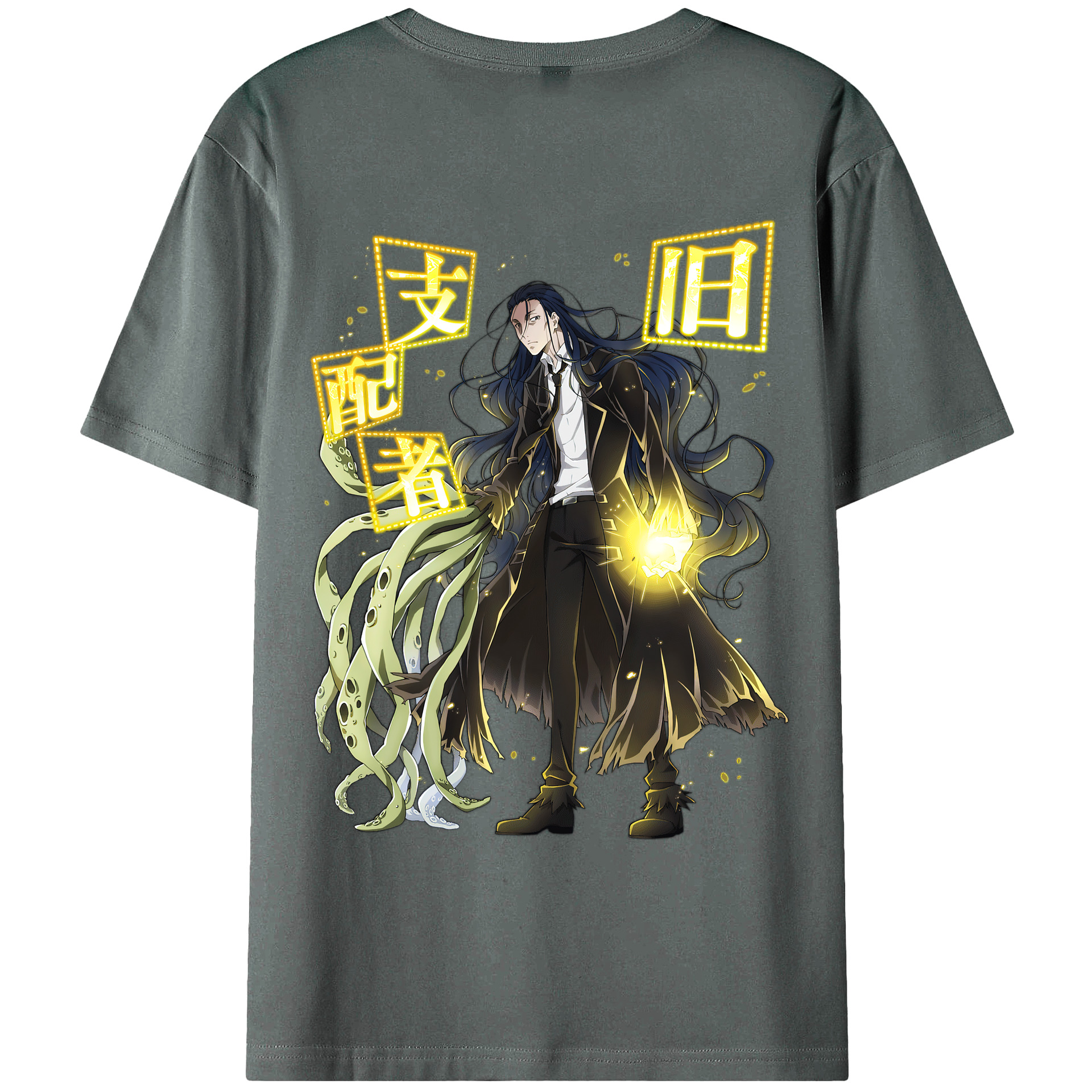 （画像用） 文豪ストレイドッグス Bungo Stray Dogs 綿100％ メンズ半袖Tシャツ（バックプリント） 通気性